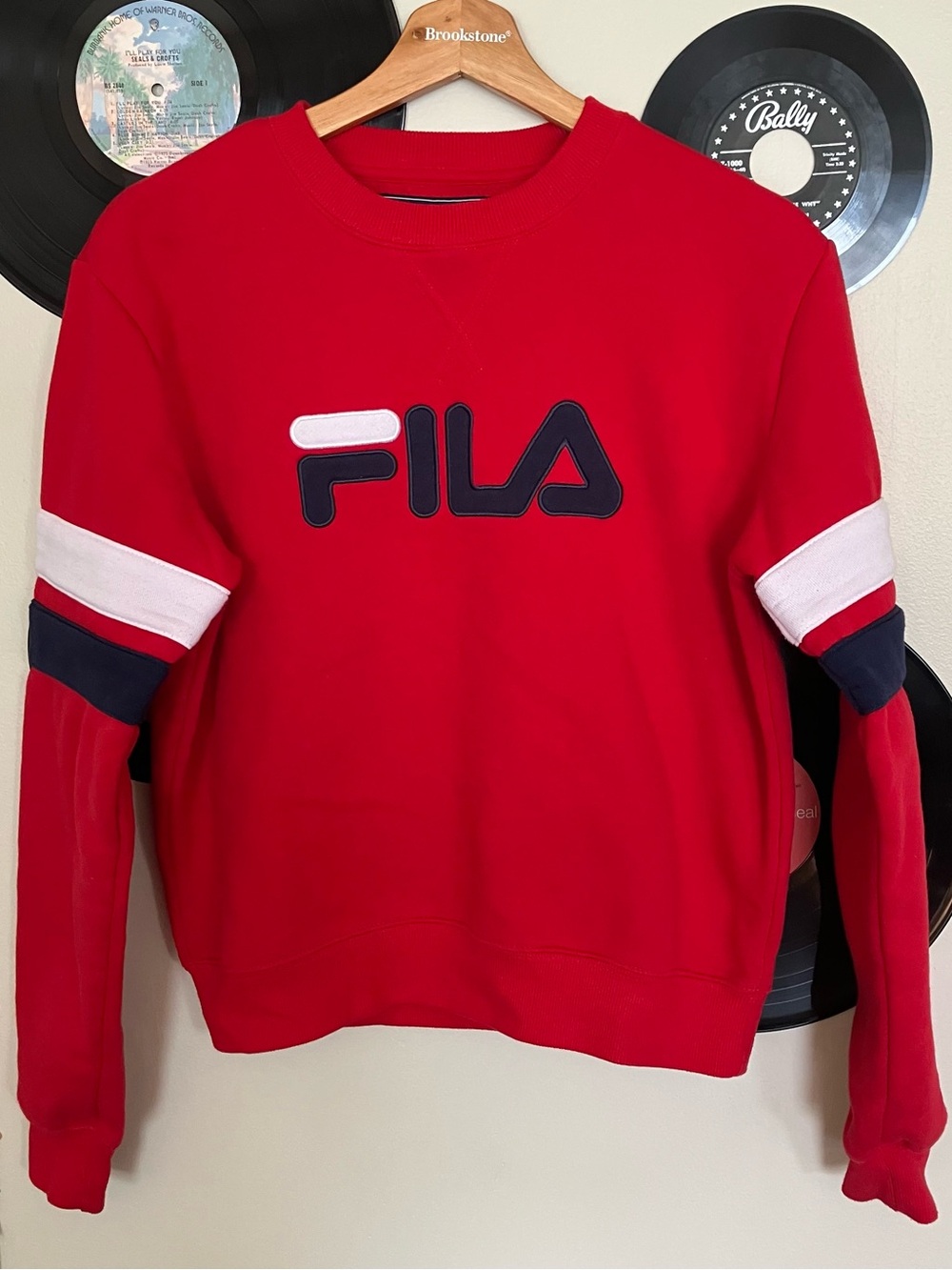 Fila Red Logo Crewneck Sweatshirt